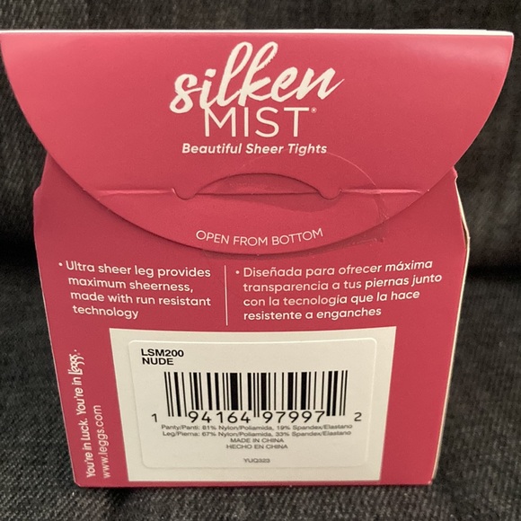 Women’s L’Eggs B Medium Nude Silken Mist Ultra Sheer Leg Tights One Pair New - Picture 5 of 8